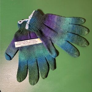 Multicolor Tie Dyed Cotton Knit Gloves